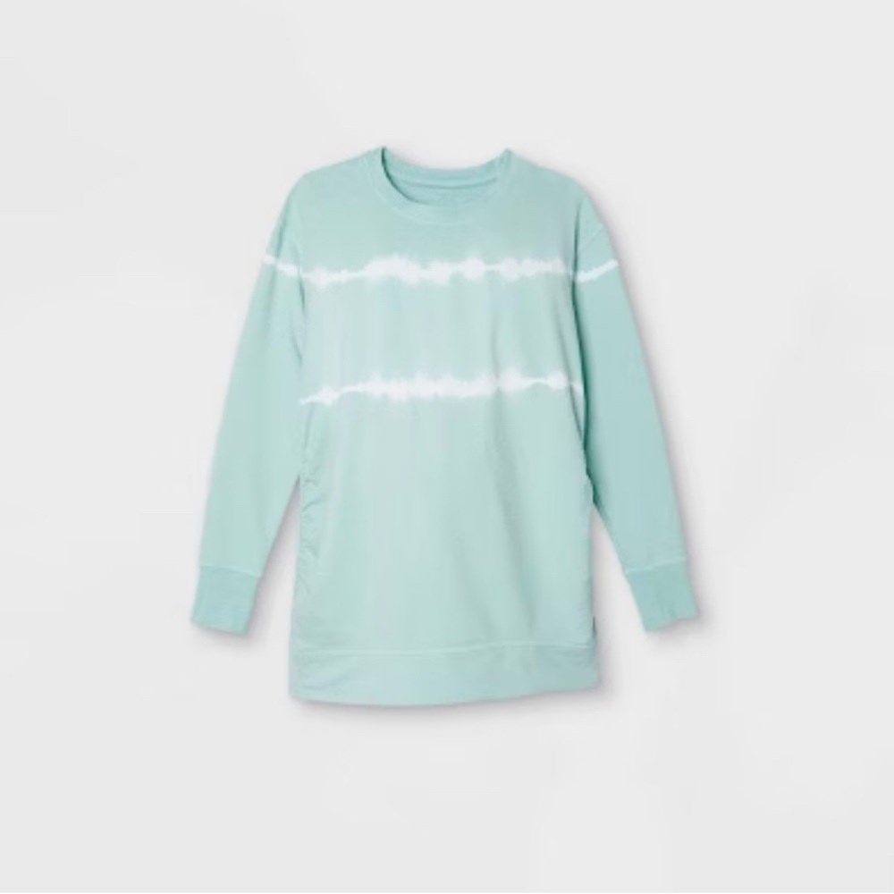 Isabel Maternity Blue Tie-Dye Maternity Sweatshirt Size Large